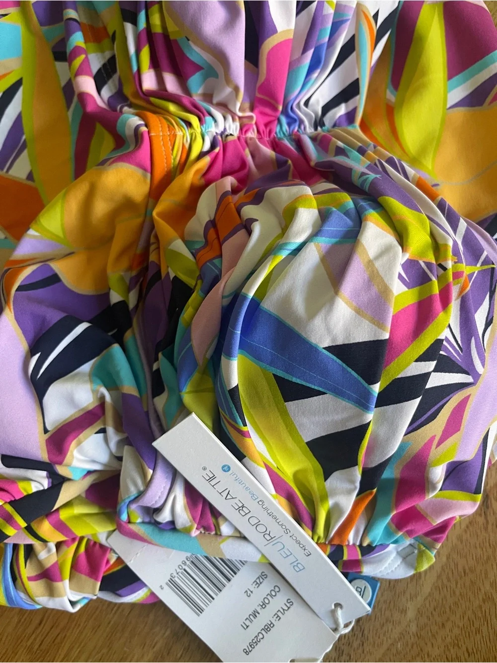Bleu Rod Beattie Multicolor Abstract Twist-Front One-Piece Swimsuit